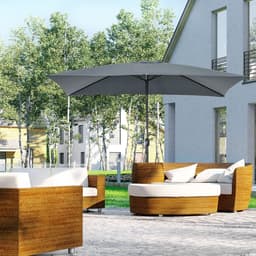 image-Outsunny 3x2m Patio Parasol Canopy Tilt Crank 6 Ribs Sun Shade Garden Dark Grey