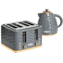 image-HOMCOM Kettle and Toaster Set 1.7L Rapid Boil Kettle & 4 Slice Toaster Grey