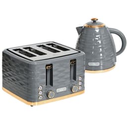 image-HOMCOM Kettle and Toaster Set 1.7L Rapid Boil Kettle & 4 Slice Toaster Grey