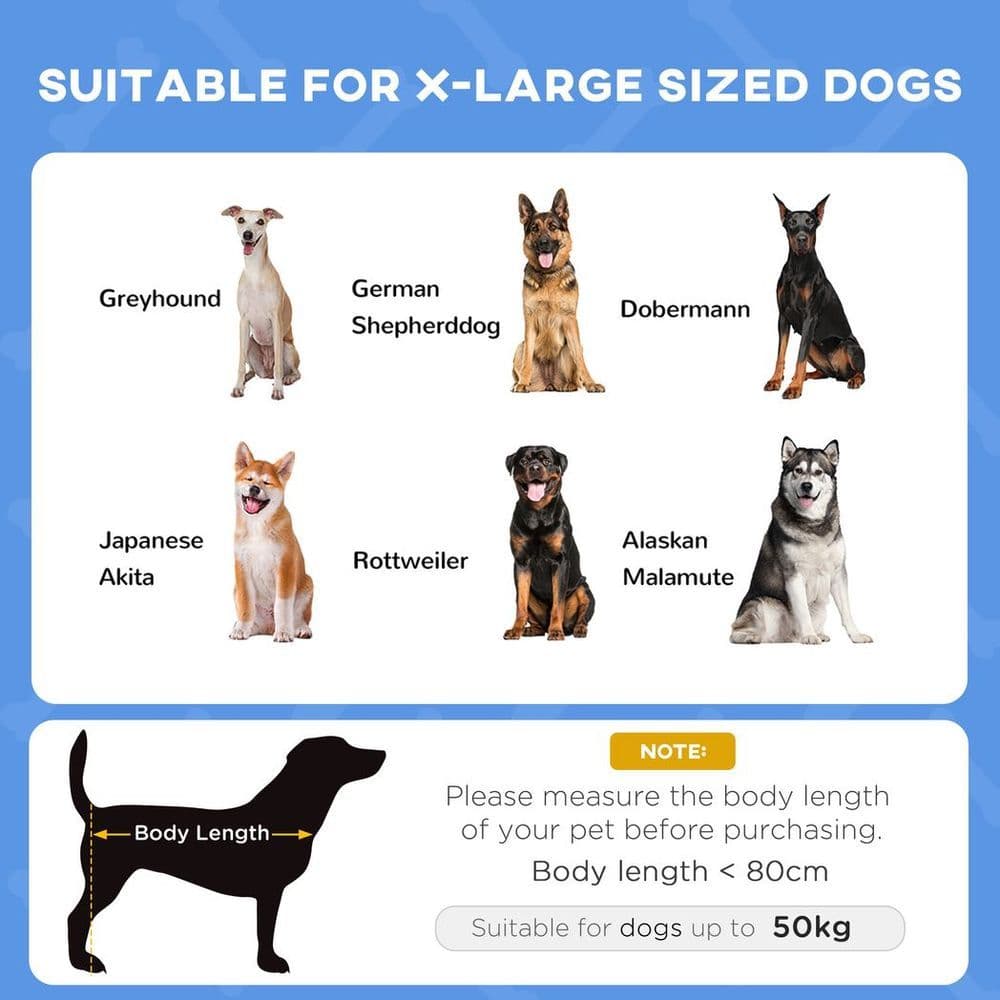 image-PawHut 122cm Elevated Dog Bed Cooling Raised Pet Cot UV Protection Canopy Blue