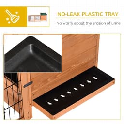 image-Wooden Rabbit Hutch Detachable Pet House with Openable Run & Roof