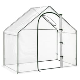 image-Outsunny Portable Walk-in PVC Greenhouse w/ Zipped Door for Flowers Plant