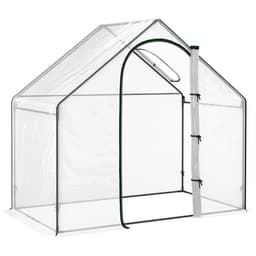 image-Outsunny Portable Walk-in PVC Greenhouse w/ Zipped Door for Flowers Plant