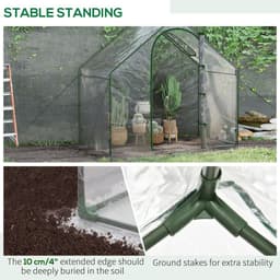 image-Outsunny Portable Walk-in PVC Greenhouse w/ Zipped Door for Flowers Plant