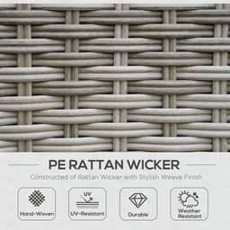 image-Outsunny 6 PCs Rattan Garden Furniture Sectional Conversation Corner Sofa