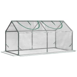 image-Outsunny Greenhouse Plants Foil Tomato Vegetable House W/ 2 Windows Clear