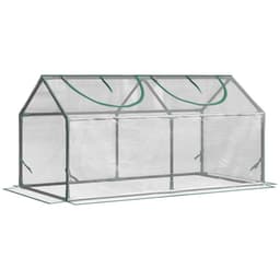 image-Outsunny Greenhouse Plants Foil Tomato Vegetable House W/ 2 Windows Clear