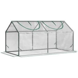 image-Outsunny Greenhouse Plants Foil Tomato Vegetable House W/ 2 Windows Clear