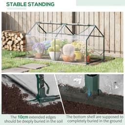 image-Outsunny Greenhouse Plants Foil Tomato Vegetable House W/ 2 Windows Clear