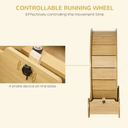 image-Cat Treadmill, Wooden Cat Running Wheel with Brake, Cat Exercise Wheel