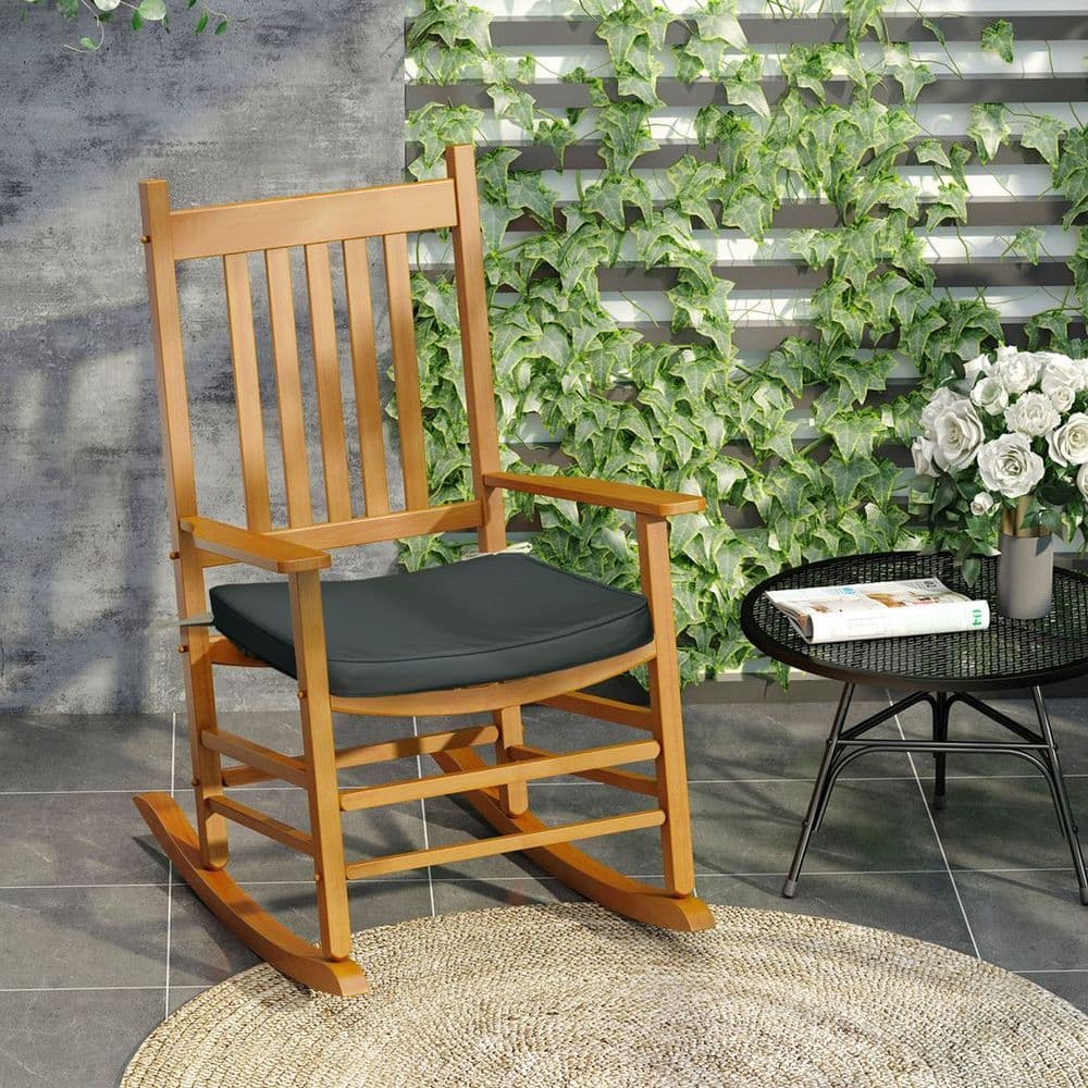 image-Outsunny Set of 6 Chair Cushion Seat Pads Dining Chair w/ Straps Outdoor Grey
