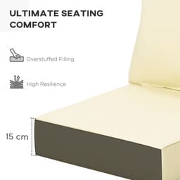 image-Outsunny Outdoor Seat and Back Cushion Set, Deep Seating Chair Cushion, Beige