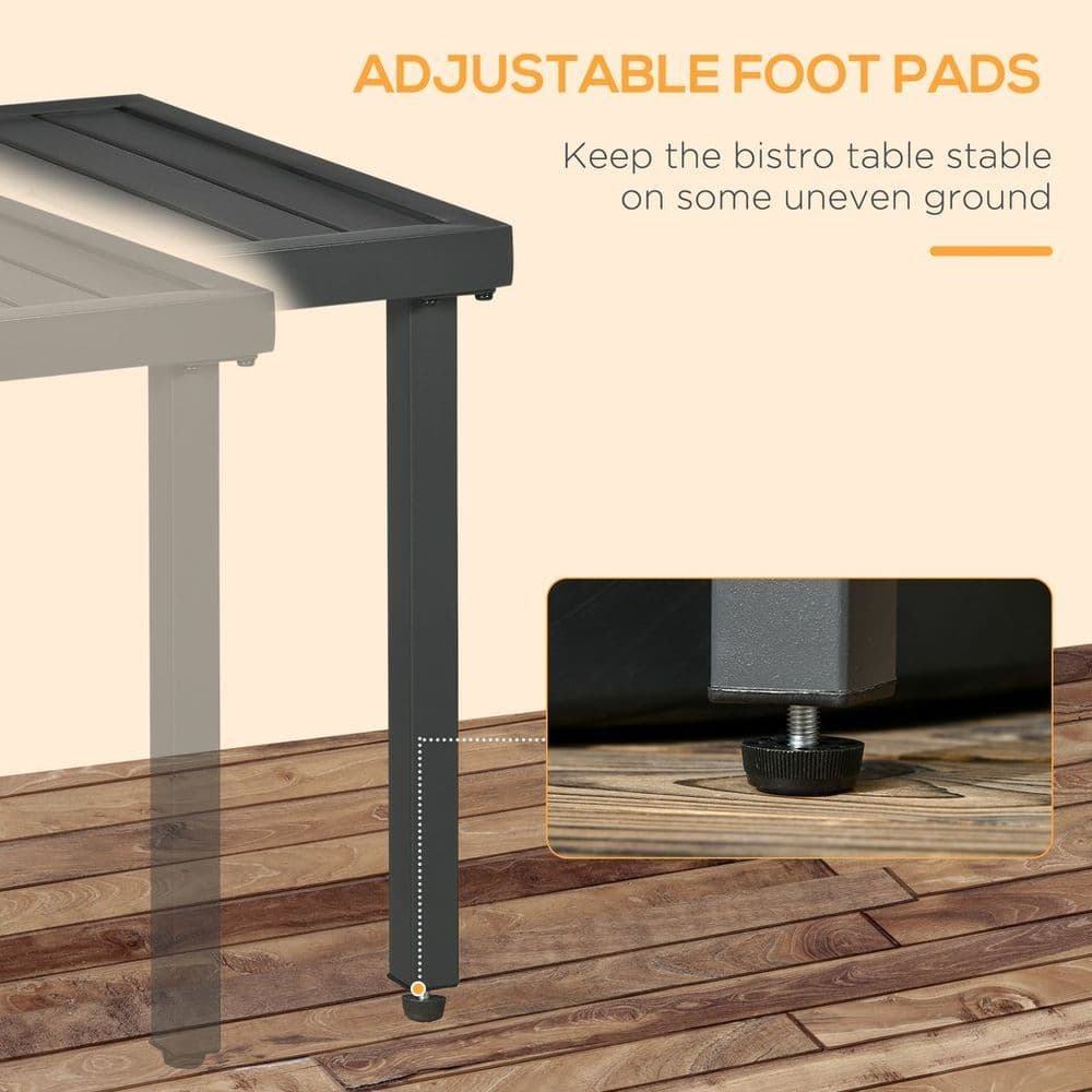 image-Outsunny Garden Side Table Coffee Table with Umbrella Hole for Patio Balcony