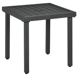 image-Outsunny Garden Side Table Coffee Table with Umbrella Hole for Patio Balcony