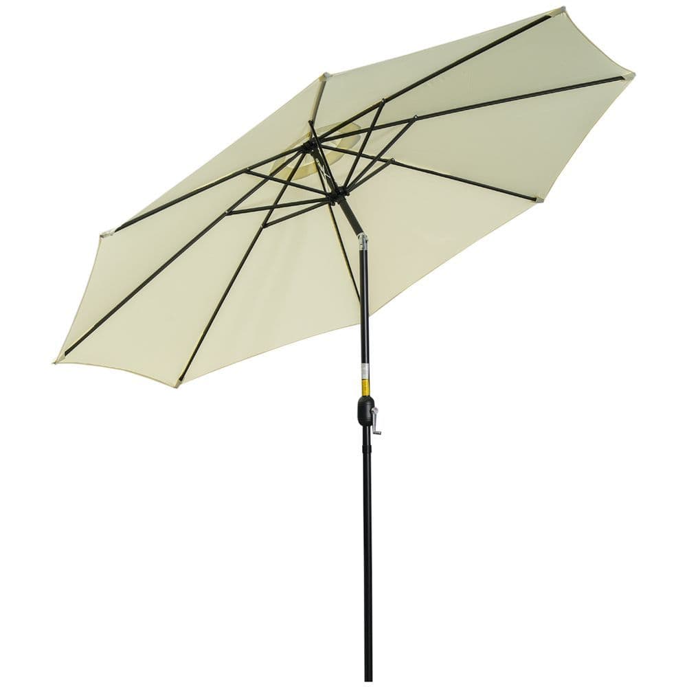 image-Outsunny 3(m) Patio Umbrella Outdoor Sunshade Canopy w/ Tilt & Crank Beige