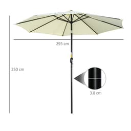 image-Outsunny 3(m) Patio Umbrella Outdoor Sunshade Canopy w/ Tilt & Crank Beige