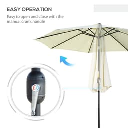 image-Outsunny 3(m) Patio Umbrella Outdoor Sunshade Canopy w/ Tilt & Crank Beige