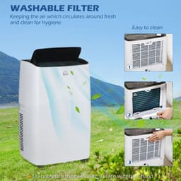 image-HOMCOM 14,000 BTU Portable Air Conditioner Unit with Remote, 24H Timer, 40m