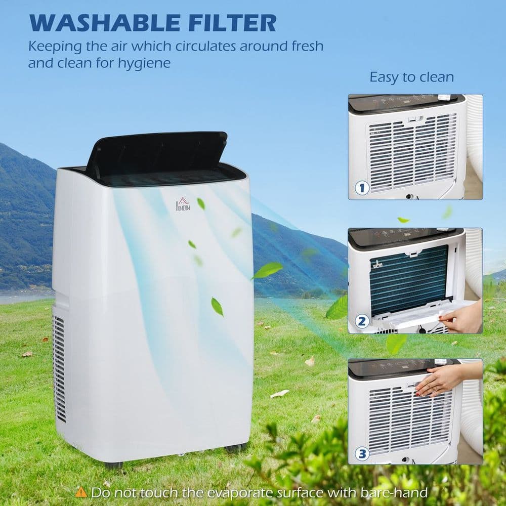 image-HOMCOM 14,000 BTU Portable Air Conditioner Unit with Remote, 24H Timer, 40m