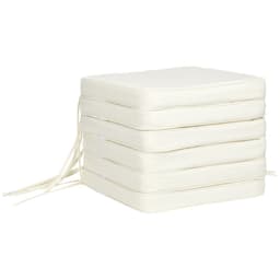 image-Outsunny Set of 6 Chair Cushion Seat Pads Dining Chair w/ Straps Indoor Outdoor
