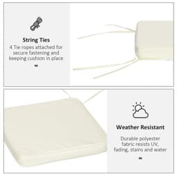 image-Outsunny Set of 6 Chair Cushion Seat Pads Dining Chair w/ Straps Indoor Outdoor