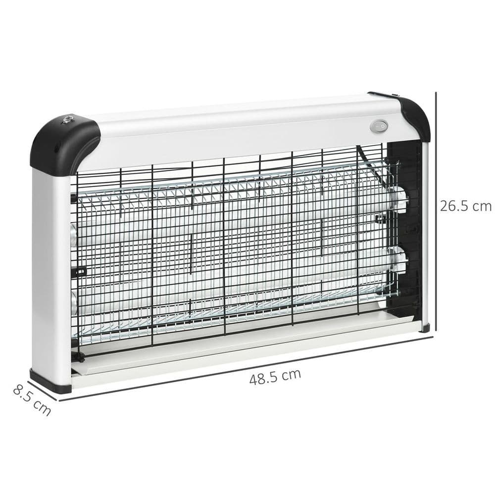 image-Outsunny 30W Mosquito Insect Killer Pest Bug Trap Lamp UV Fly Zapper Silver