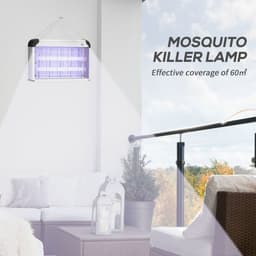 image-Outsunny 30W Mosquito Insect Killer Pest Bug Trap Lamp UV Fly Zapper Silver