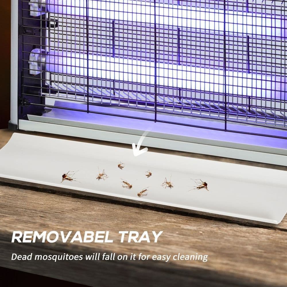 image-Outsunny 30W Mosquito Insect Killer Pest Bug Trap Lamp UV Fly Zapper Silver