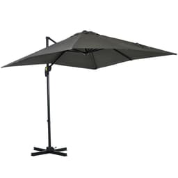 image-Outsunny Square Cantilever Roma Parasol 360� Rotation w/ Hand Crank, Grey