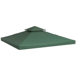 image-Outsunny 3(m) 2 Tier Garden Gazebo Top Cover Replacement Canopy Roof Dark Green