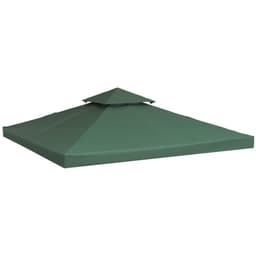 image-Outsunny 3(m) 2 Tier Garden Gazebo Top Cover Replacement Canopy Roof Dark Green