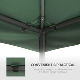 image-Outsunny 3(m) 2 Tier Garden Gazebo Top Cover Replacement Canopy Roof Dark Green