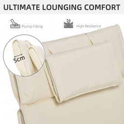 image-Outsunny Garden Sun Lounger Chair Cushion Reclining Relaxer Indoor Outdoor