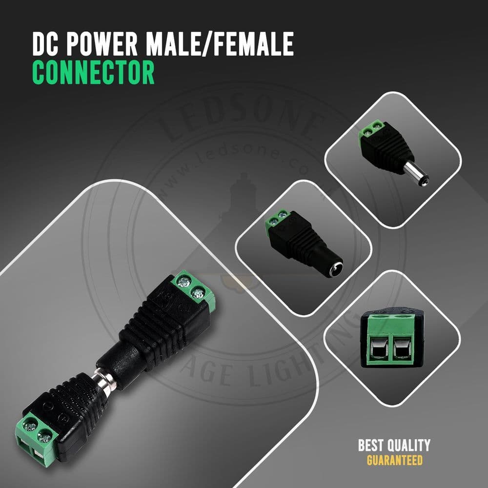 image-DC Power Connector Male Jack Connector Plug Adapter for CCTV Camera LED Strip Light