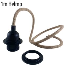 image-E27 Hemp wire Light Bulb Lamp Holder Pendant Light + shade Collar