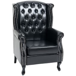 image-Chesterfield-style Wing Back Armchair Tufted Accent Chair Black