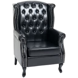 image-Chesterfield-style Wing Back Armchair Tufted Accent Chair Black