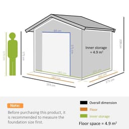 image-9'x6' Galvanized Metal Garden Shed Tool Storage Shed for Backyard Patio