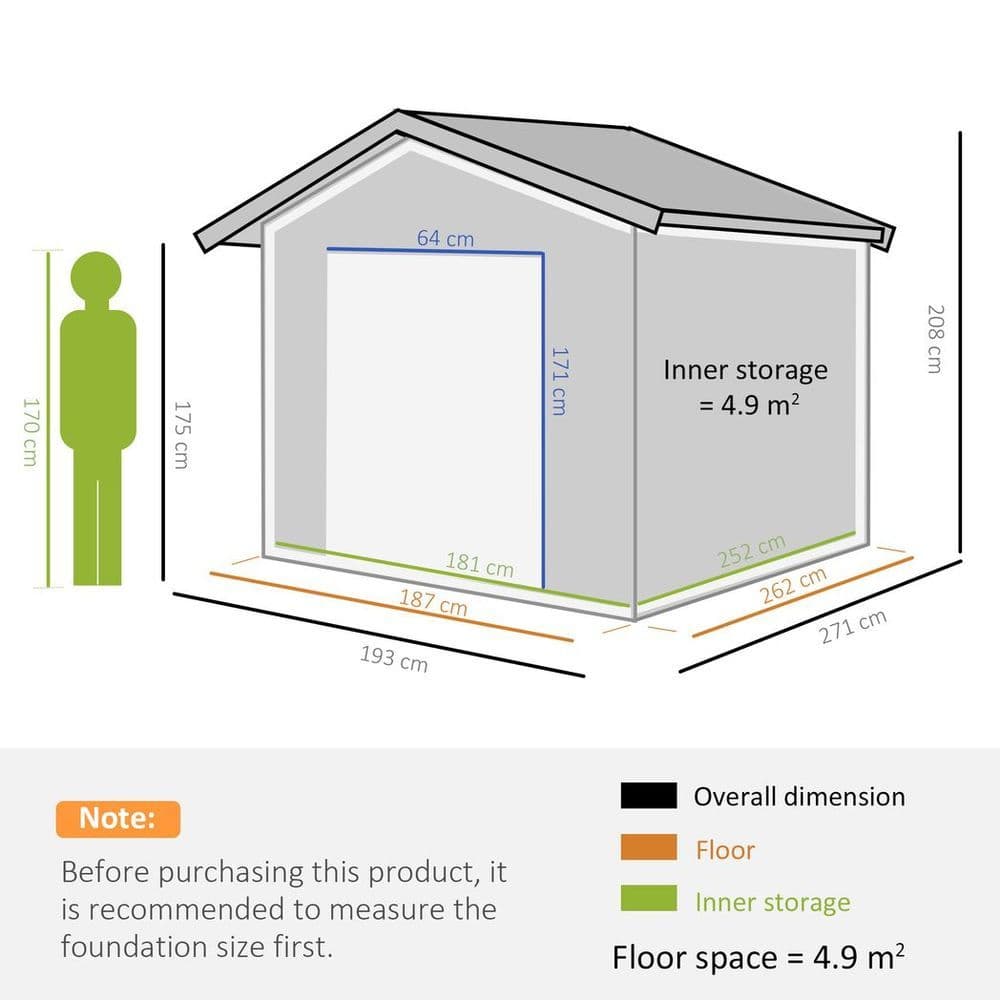 image-9'x6' Galvanized Metal Garden Shed Tool Storage Shed for Backyard Patio