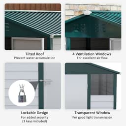 image-9'x6' Galvanized Metal Garden Shed Tool Storage Shed for Backyard Patio