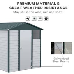 image-9'x6' Galvanized Metal Garden Shed Tool Storage Shed for Backyard Patio