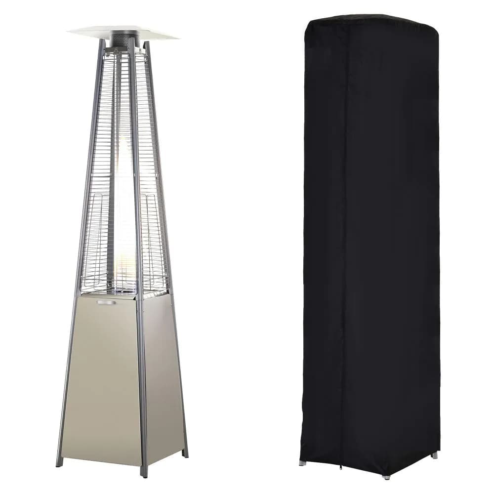 image-10.5KW Patio Gas Heater Outdoor Pyramid Propanes Heater w/ Cover