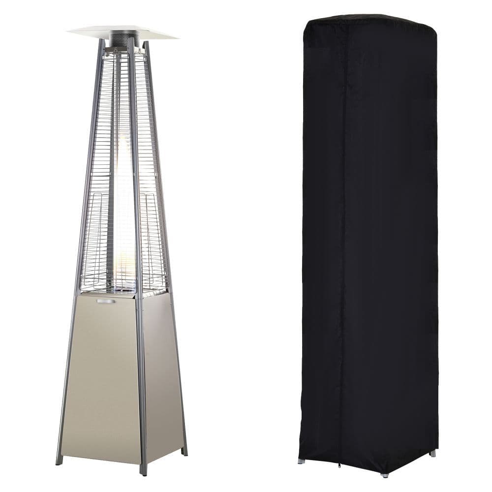 image-10.5KW Patio Gas Heater Outdoor Pyramid Propanes Heater w/ Cover