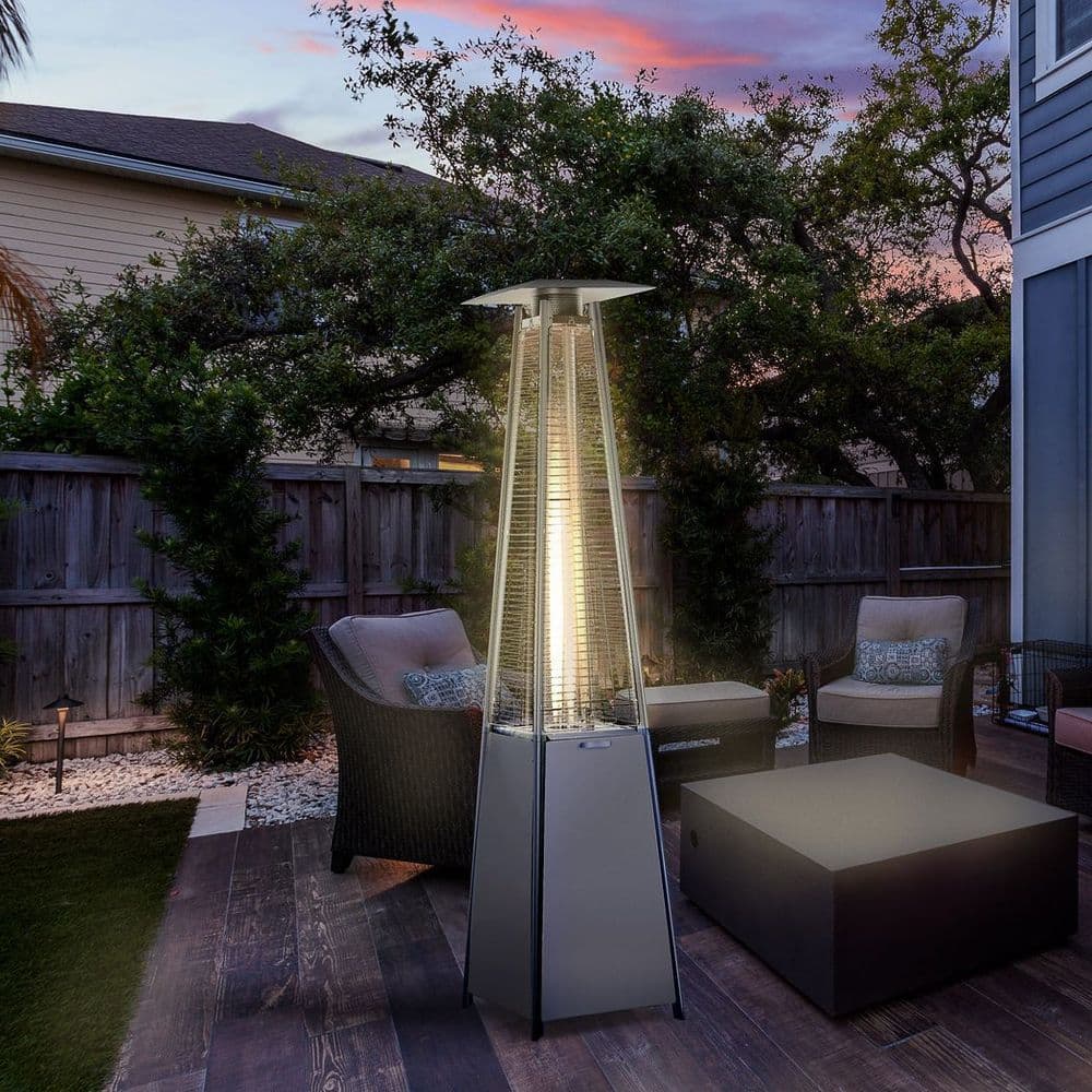 image-10.5KW Patio Gas Heater Outdoor Pyramid Propanes Heater w/ Cover