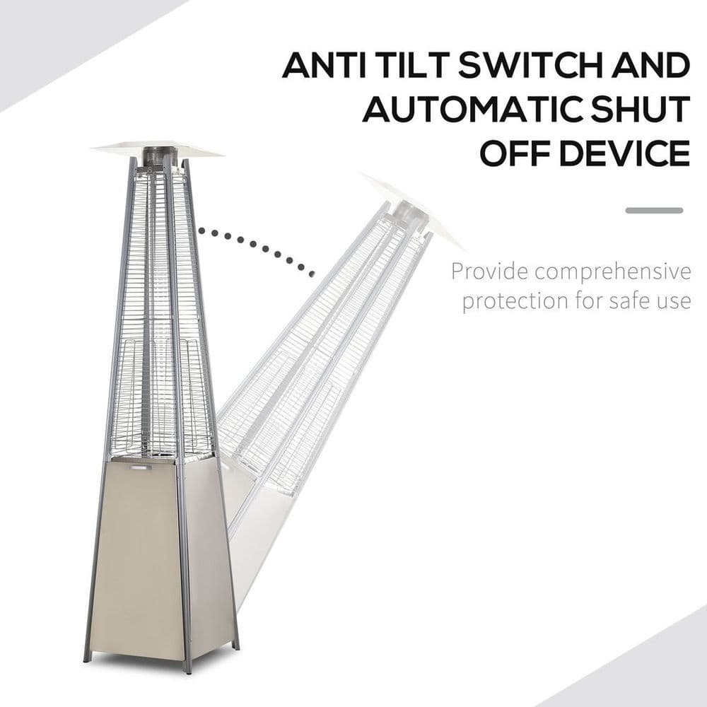 image-10.5KW Patio Gas Heater Outdoor Pyramid Propanes Heater w/ Cover