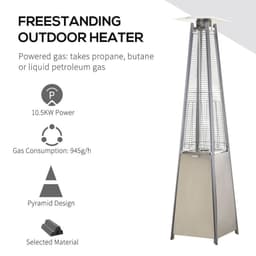 image-10.5KW Patio Gas Heater Outdoor Pyramid Propanes Heater w/ Cover
