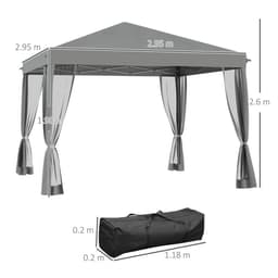 image-Heavy Duty Pop Up Gazebo with Removable Mesh Sidewall Netting Gray