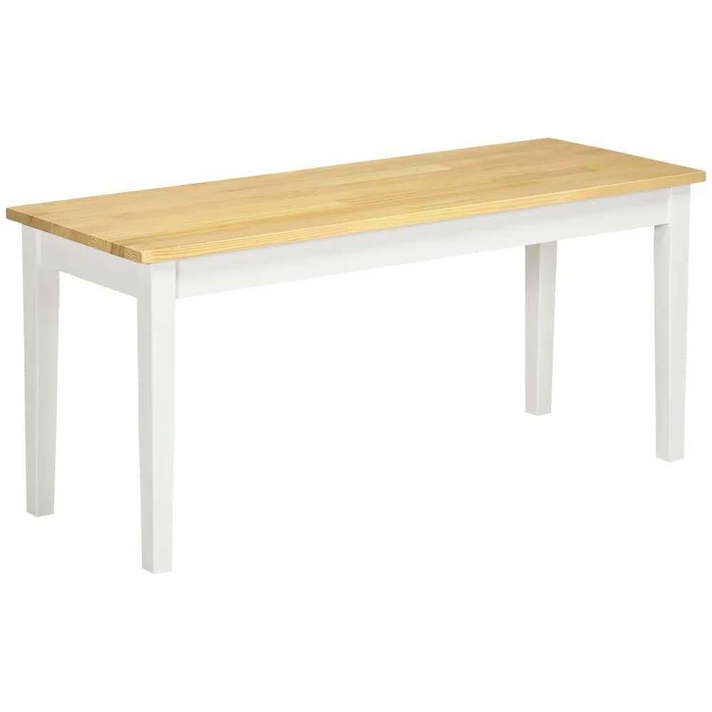 image-Wood Dining Bench Wooden Bench for 2 People, Natural Wood Effect