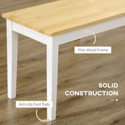 image-Wood Dining Bench Wooden Bench for 2 People, Natural Wood Effect