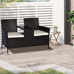 image-Companion Seat Table Chair Conservatory Rattan Loveseat Garden Bench